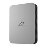 5TB Lacie STLP5000400 Mobile Drive, USB 3.2 Gen 1 USB-C, 130 MB/s, Silver       