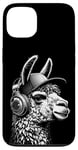 Coque pour iPhone 13 Lama a Casque DJ équipement de Concert de Musique Audiophile