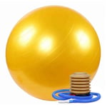 YOGATUTU Boule De Yoga Ballon d'exercice，Anti-éClatement Et TrèS éPais, Ballon Suisse avec Pompe, Ballon D'Accouchement pour Yoga, Pilates, Fitness, Grossesse Et Travail-Jaune，45cm