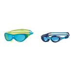 Zoggs Phantom Junior Swimming Goggles, UV Protection Swim Goggles, Blue/Yellow & Super Seal Kids Swimming Goggles, UV Protection Swim Goggles, Goggles kids 6-14 years, Blue/Grey/Camo