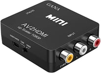 GANA RCA to HDMI, 1080P Mini RCA Composite CVBS AV to HDMI Video Audio Converter Adapter Supporting PAL/NTSC with USB Charge Cable for PC Laptop Xbox PS4 PS3 TV STB VHS VCR Camera DVD