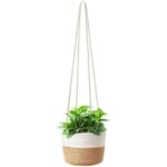 Pot de Fleurs à Suspendre en Corde de Jute, Suspendu Panier Tissé, Pots de Plantes, Jardinière Suspendue en Corde, Panier Jardinière Suspendue Pot