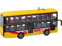 Leantoys Dubbeldäckarbuss 1:16 Lights Sounds Sounds Drive Gul