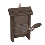 Relaxdays Abri à Chauves-Souris, Large Refuge pour chauvesouris, HxLxP : 29 x 18 x 6 cm, Jardin, nichoir, Bois, Marron