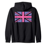 Purple and Pink, United Kingdom The Union Jack Flag Zip Hoodie