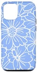 Coque pour iPhone 15 Pro Light Blue Floral Pattern Minimalist flowers Phone Cove