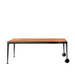 Magis - Big Will Extending table Black aluminium frame/Walnut top/Black leaves - Matbord - Philippe Starck - Svart - MDF/Metall/Trä