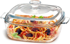 NUTRIUPS Square Casserole Dish with Lid Oven Safe Covered Glass Casserole Dish