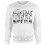 Star Wars The Mandalorian Helmets Line Art - Light Base Sweatshirt - White - M