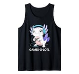 Axolotl Gamer Headphones Controller Games-O-Lotl Tank Top