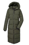 G.I.G.A. DX Femme Manteau matelassé avec capuche/manteau fonctionnel est hydrofuge GW 50 WMN QLTD CT, dark olive, 44, 39840-000