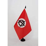 Drapeau de table Anarchiste cercle blanc 21x14cm - PETIT Drapeaux DE BUREAU Anarchisme 14 x 21 cm - AZ FLAG