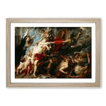 Big Box Art Consequences of War by Peter Paul Rubens Framed Wall Art Picture Print Ready to Hang, Oak A2 (62 x 45 cm)