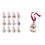 Portmeirion Home & Gifts WN4023-XG Wrendale 12 Days of Christmas Decorations, Bone China, Multi Coloured, 0.5 x 7 x 7 cm and Ho (Rabbit) -Bone China, Christmas Bauble, Multi Coloured, 9