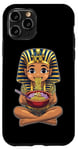 Coque pour iPhone 11 Pro Pharaon King Tut Ramen Nouilles Japonaises Mignon Kawaii