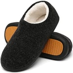 Mishansha Chausson Homme Hiver Pantoufles Homme Hiver Chaud Chaussons Fourrés Mousse Mémoire Antidérapante Charentaises Doublure Slippers Noir,Gr.43