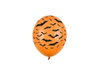 Party Deco Halloween-Ballonger, Fladdermöss, Orange, 30 Cm, 6 St Universal