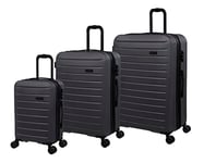 it luggage Legion Lot de 3 roulettes pivotantes rigides Extensibles 8 Roues, Asphalte, 3 PC Set, Legion Lot de 3 roulettes pivotantes rigides Extensibles 8 Roues