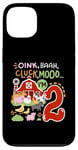 Coque pour iPhone 13 Oink Baa Moo I'm 2 Farm Animals 2ème anniversaire 2 ans