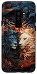 Coque pour Galaxy S9+ Ying yang lion belle et féroce lions fleurs anime art