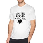 CHENYINJJ Men I'M The Reason We'Re Late Tee Shirt - Diy Funny Short Sleeve Printed Tees for Men T-Shirts Tops