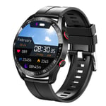 Uusi 2023 Ecg+Ppg Smart Watch Bluetooth Call Musiikkisoitin Mies Kello Urheilu Vedenpitävä Ylellinen Älykello Android Ios:Lle_Black silicone