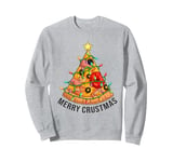 Funny Pizza on Earth Christmas Tree Merry Crust-mas Pizzamas Sweatshirt