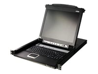 Aten Slideaway Cl5716n - Kvm-Konsol Med Omkopplare För Tangentbord/Video/Mus - 16 Portar - Ps/2, Usb - 19" - Kan Monteras I Rack - 1280 X 1024 @ 75 Hz - 1U