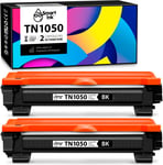 Cartouches de Toner Compatible pour Brother TN1050 TN-1050 TN 1050 (2 Noir Multipack) Compatibles pour Brother DCP-1510 DCP-1512 HL-1110 MFC-1910W DCP-1610W MFC-1810 DCP-1612W