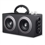 Retro Graffiti Speaker Bluetooth 20W, Wooden Boombox, Outdoor Speaker, Subwoofer, Wireless Portable Speaker, 360 ° Stereo Bass Sound and 5200mAh Battery, 245x190x92MM,C