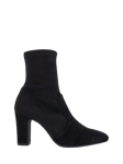 Dune Optilly Wide Fit Suede Heeled Sock Boots, Black