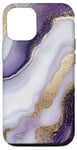 iPhone 13 Pro White Abstract Purple Stone Design Case