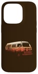 Coque pour iPhone 14 Pro Van Silhouette Coucher de soleil orange