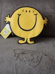 GROOVY UK LTD MR MEN MR HAPPY LADIES CROSS OVER SHOULDER BAG W/ CHAIN STRAP BNWT