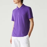 Lacoste Mens Regular Fit Light Breathable Piqué Polo Shirt in Purple material_cotton - Size Medium