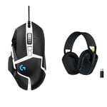 Logitech G502 HERO High Performance Gaming Mouse Special Edition, Black/White, with G435 LIGHTSPEED and Bluetooth Wireless Gaming Headset, Black