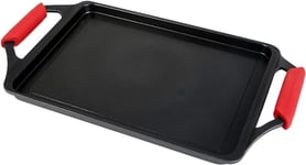 WECOOK! Ecostone Plaque à Griller Induction 43 X 25cm, Fonte d'Aluminium, Anti-adhésif XTRA DUPONT Écologique sans PFOA, Épaisseur 5 mm, Poignées en Silicone, Vitrocéramique, Gaz, Four