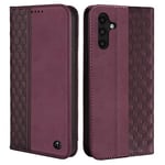 CXTcase Coque pour Samsung Galaxy A14 5G, Housse en Cuir PU Pochette Portefeuille Magnétique Etui de Protection, Flip Case pour Samsung Galaxy A14 5G, Vin Rouge