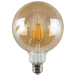 2 Pack E27 Amber Glass Bodied Globe LED 6W Warm White 2700K 660lm Light Bulb