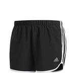 Adidas Women Marathon 20 Speed Splits Shorts - Black/White, Medium 3"