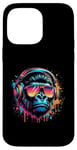 Coque pour iPhone 14 Pro Max Monkey DJ Disco Music Lover Gorilla Chimpanzee Casque audio