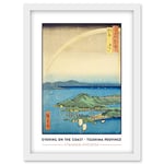 Wee Blue Coo A Fine Evening on the Coast, Tsushima Province Tsushima Province Utagawa Hiroshige Japanese Woodblock Classic Collection Artwork Framed Wall Art Print A4