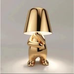 Sängbordslampa, Guld Thinker-lampa Skrivbordslampa Sladdlös Uppladdningsbar Bärbar Dekorativ Nattlampa Guld B