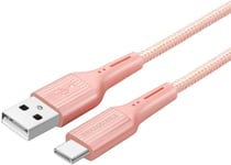 Câble USB Type C,Nylon Tressé Charge Rapide et Synchro Compatible pour Samsung Galaxy S20/10/9/8,Huawei (2M,Pink)