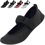 Acfoda Chaussure d'eau Homme Respirant Chaussures Aquatiques Femme Doux Chaussons Plongée Surf Antiderapante Plage Chausson Ete Noir 40/41 Natation Chaussure