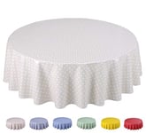 Home Direct Nappe Toile cirée PVC Ronde 160 cm Petit Pois Beige