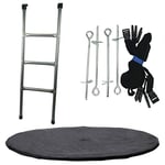 CZON SPORTS | 3 accessories for 12ft / 360 cm trampolines: ladder + cleanliness cover + anchoring kit