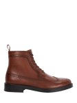 Dune Marlon Leather Lace-Up Boots, Tan-Leather