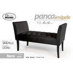 Webmarketpoint - Banc simili cuir noir 111x40 x 60 h pieds bois