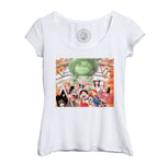 T-Shirt Femme Col Echancré One Piece Manga Statue Chopper Pirate Anime